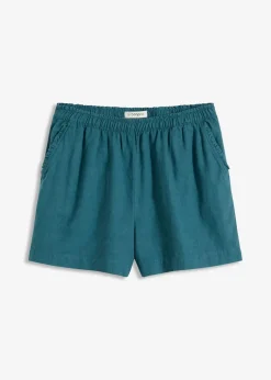bonprix Hosen|Shorts^Shorts mit Leinenanteil pfeffergrün