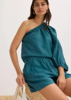 bonprix Hosen|Shorts^Shorts mit Leinenanteil pfeffergrün