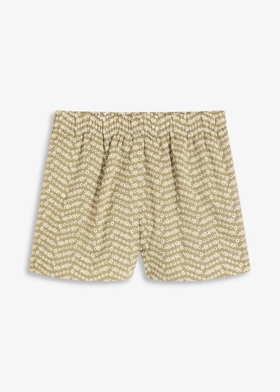 bonprix Shorts|Hosen^Shorts mit Lochstickerei oliv/beige