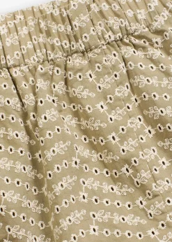 bonprix Shorts|Hosen^Shorts mit Lochstickerei oliv/beige