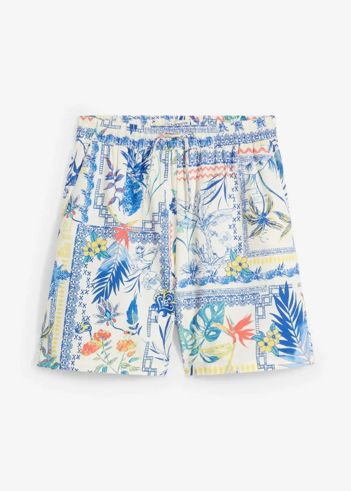 bonprix Bekleidung·Outdoorbekleidung|Bekleidung·Kleider^Shorts mit Seidenanteil arktikblau bedruckt