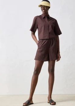 bonprix Bekleidung·Outdoorbekleidung|Bekleidung·Kleider^Shorts mit Seidenanteil dunkelbraun