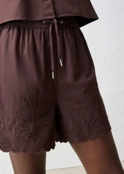 bonprix Bekleidung·Outdoorbekleidung|Bekleidung·Kleider^Shorts mit Seidenanteil dunkelbraun