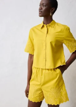 bonprix Hosen|Premium^Shorts mit Seidenanteil lemoncurry