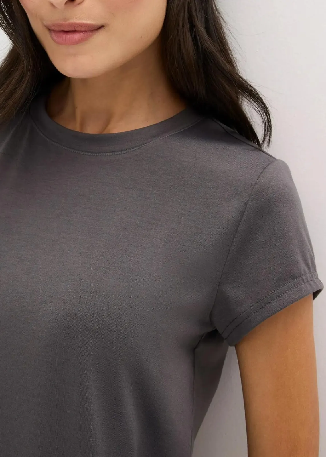 bonprix Wäsche·Nachtwäsche|Nachtwäsche^Shorty aus leichtem weichem Material schiefergrau