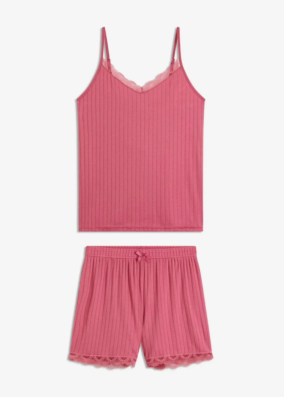 bonprix Wäsche·Nachtwäsche|Nachtwäsche^Shorty aus weichem Pointelle-Jersey kirschblütenpink