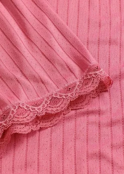 bonprix Wäsche·Nachtwäsche|Nachtwäsche^Shorty aus weichem Pointelle-Jersey kirschblütenpink