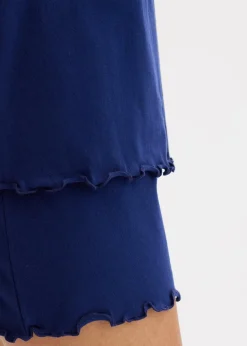bonprix Wäsche·Nachtwäsche|Nachhaltigere Materialien^Shorty mit Knopfleiste marineblau