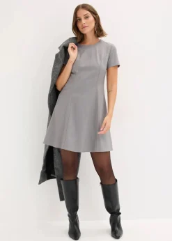 bonprix Kleider|Nachhaltigere Materialien^Skater-Minikleid grau meliert