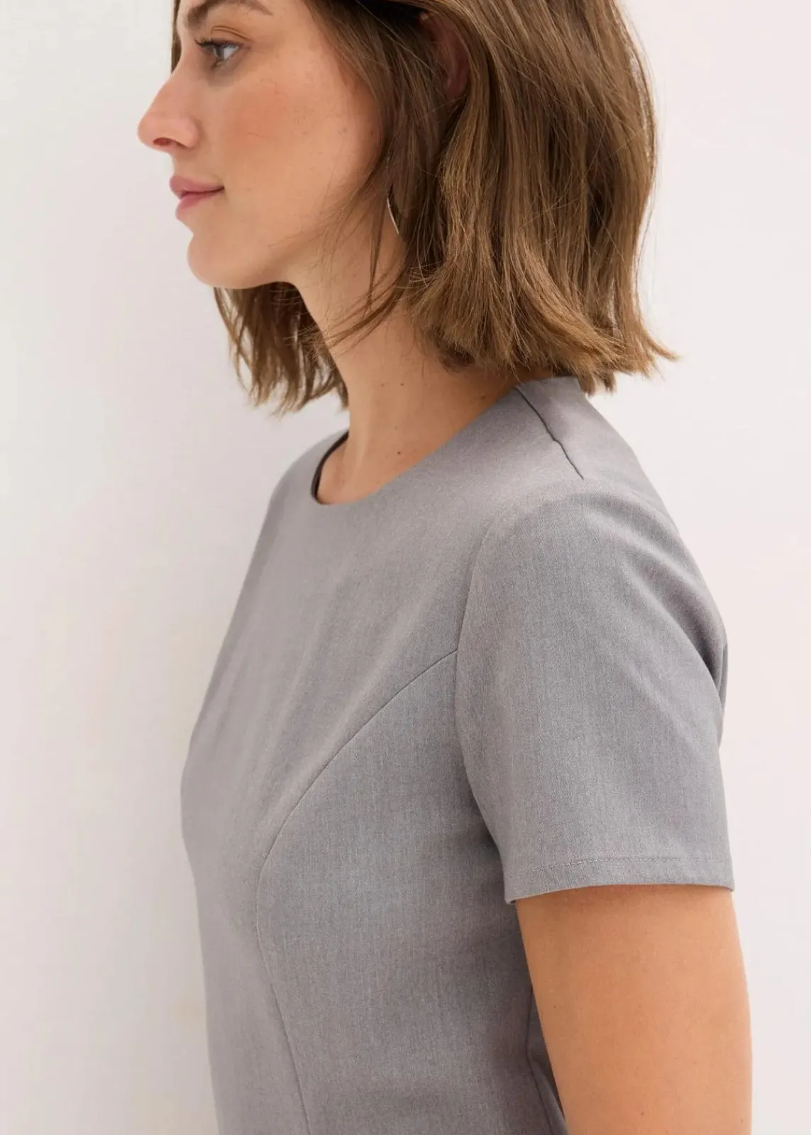 bonprix Kleider|Nachhaltigere Materialien^Skater-Minikleid grau meliert