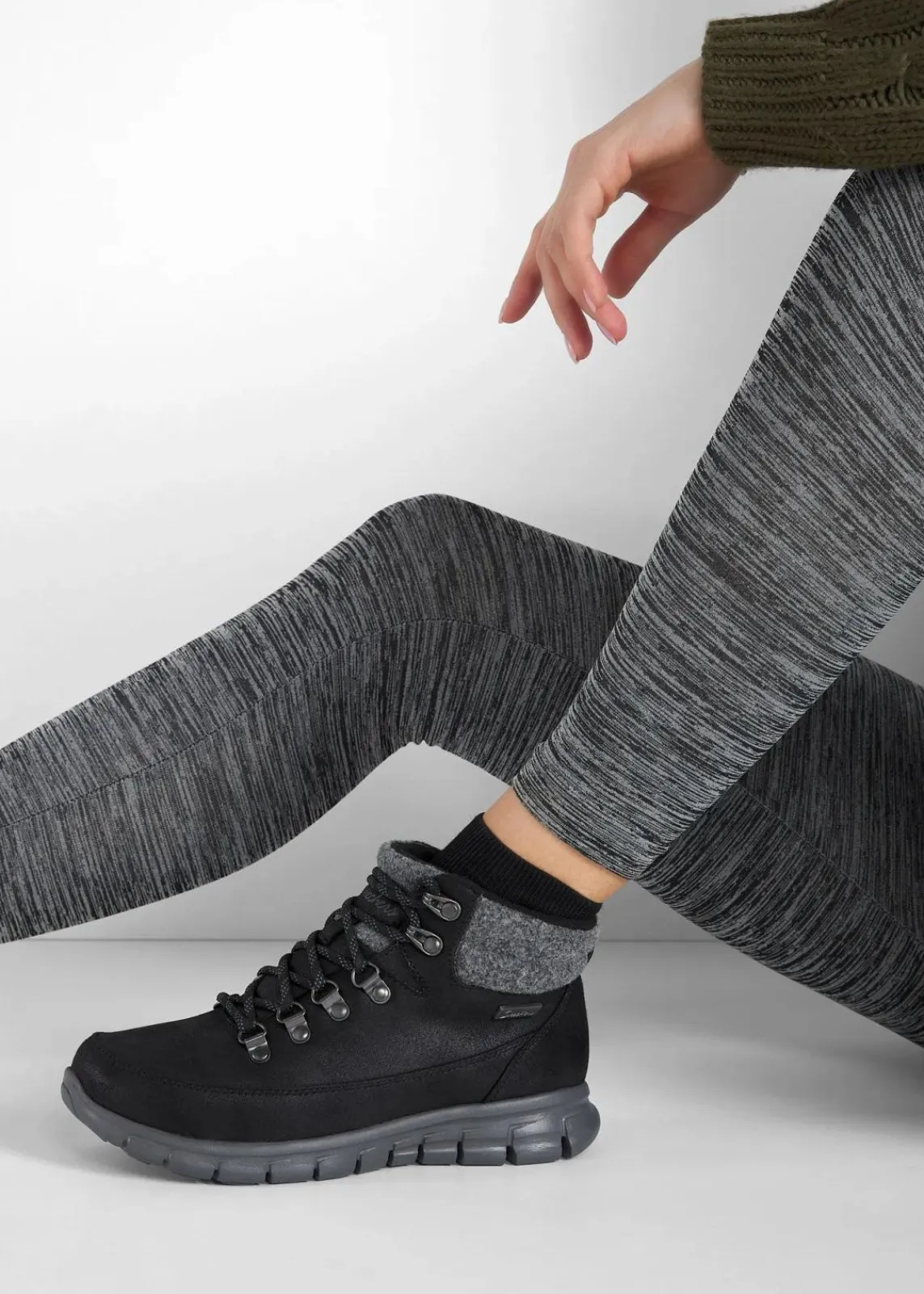 Skechers High Heels|Gefütterte Winterschuhe^Boot schwarz
