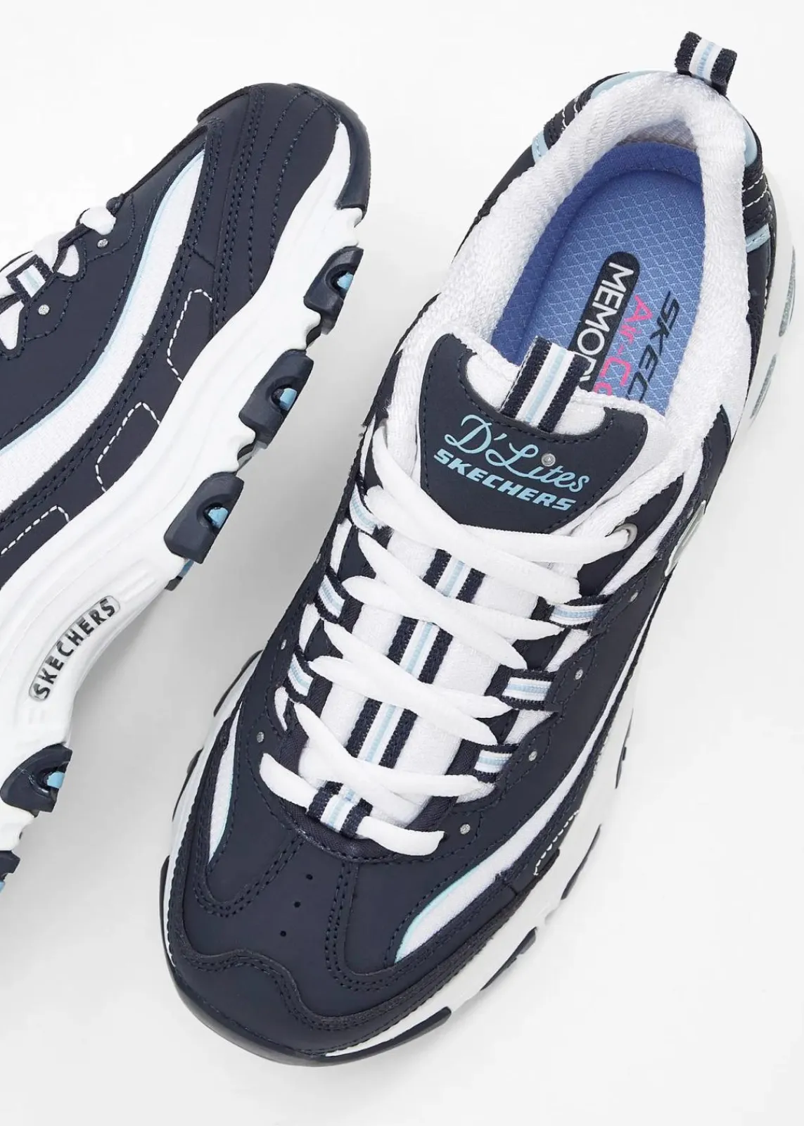 Skechers High Heels|Sport- & Trekkingschuhe^Chunky Sneaker aus Leder dunkelblau/weiß