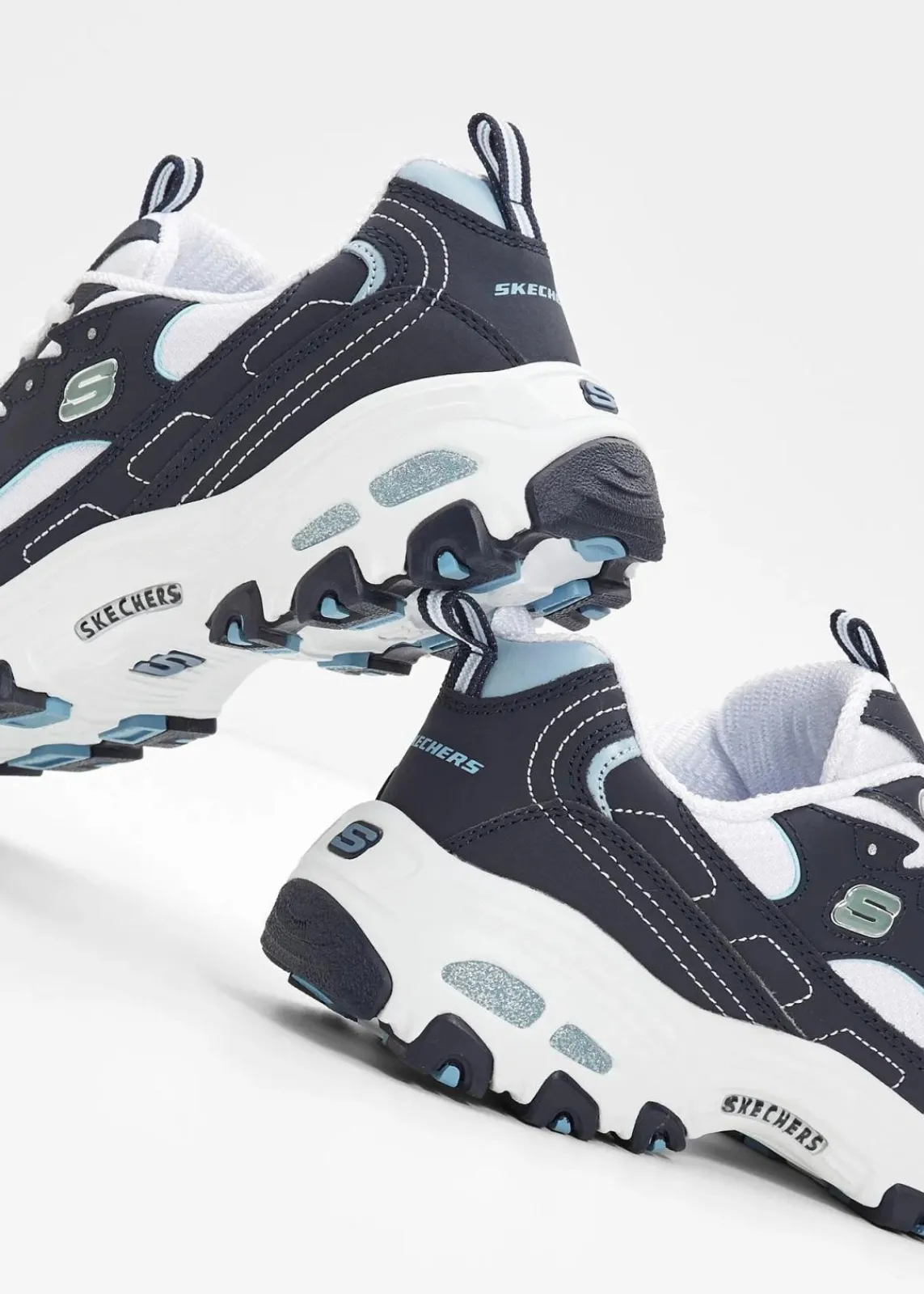 Skechers High Heels|Sport- & Trekkingschuhe^Chunky Sneaker aus Leder dunkelblau/weiß
