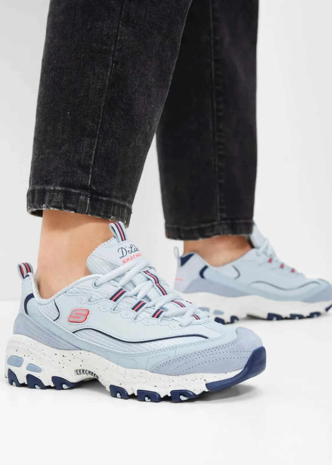 Skechers High Heels|Sneaker^Chunky Sneaker mit Memory Foam hellblau