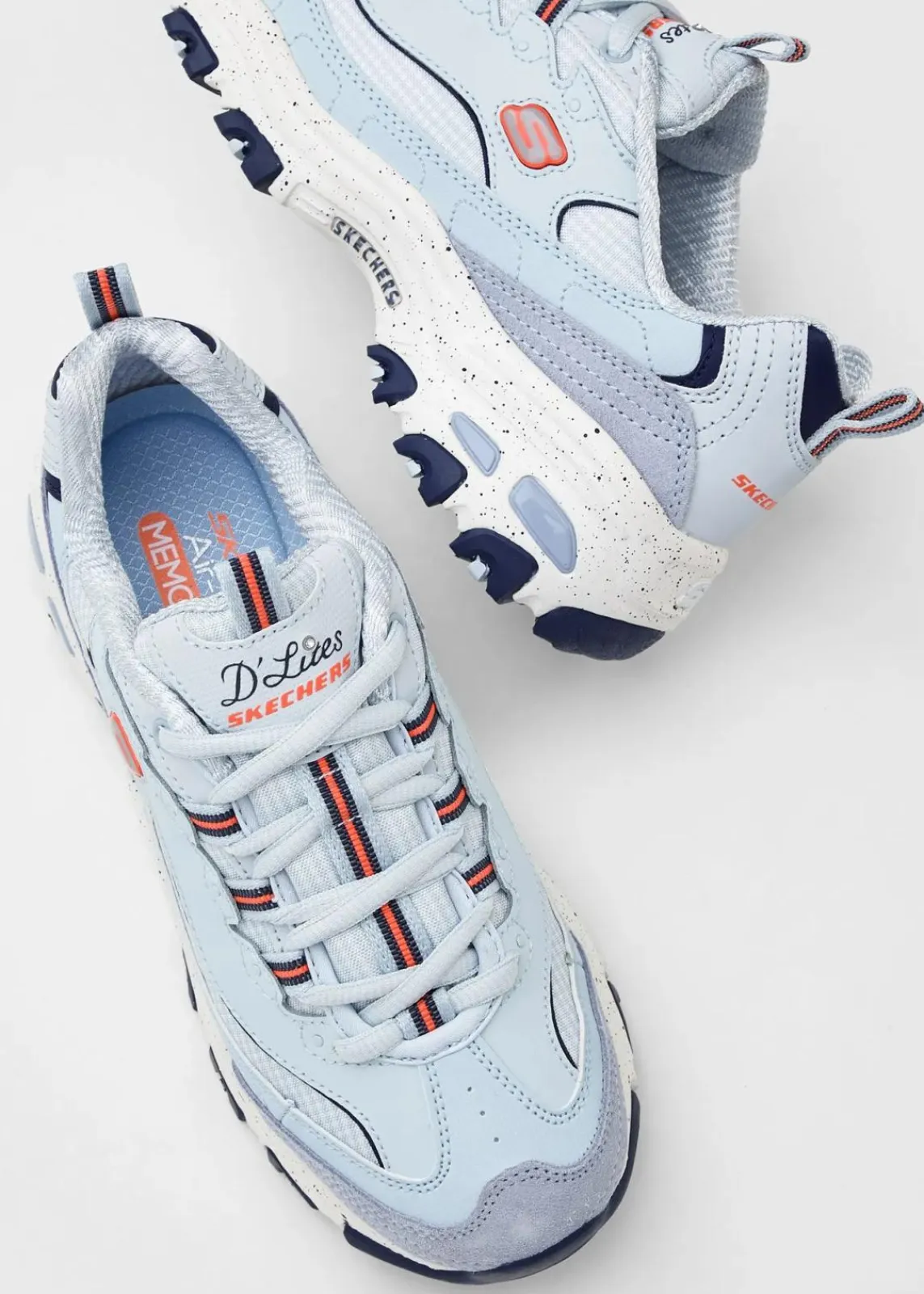 Skechers High Heels|Sneaker^Chunky Sneaker mit Memory Foam hellblau