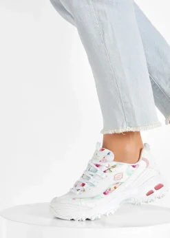 Skechers High Heels|Sneaker^Chunky Sneaker mit Memory Foam weiß geblümt