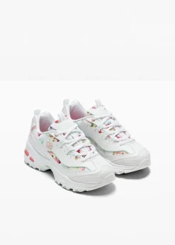 Skechers High Heels|Sneaker^Chunky Sneaker mit Memory Foam weiß geblümt