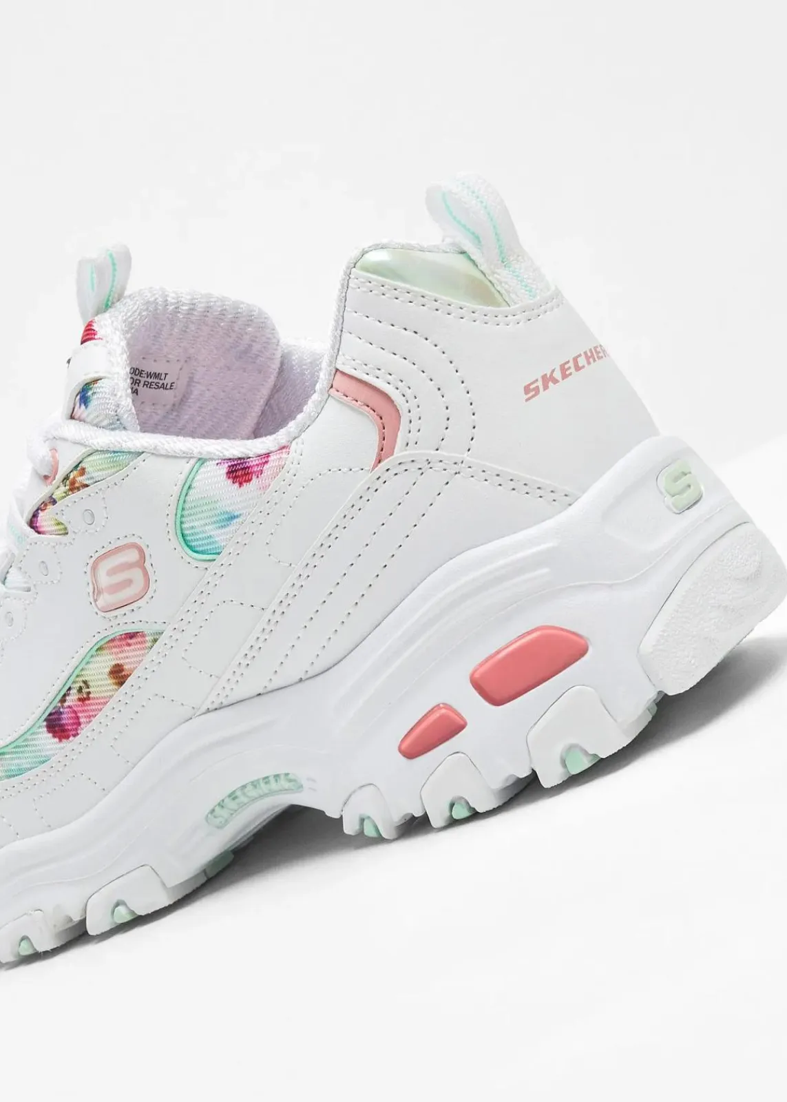 Skechers High Heels|Sneaker^Chunky Sneaker mit Memory Foam weiß geblümt