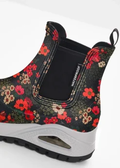 Skechers Stiefel|High Heels^Gummistiefel schwarz geblümt