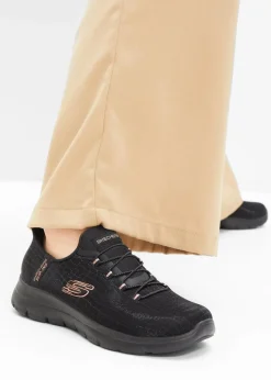 Skechers High Heels|Komfortschuhe^Komfort-Slip-In-Sneaker mit Memory Foam schwarz/gold