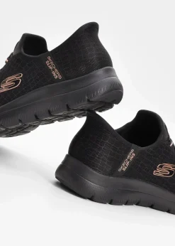 Skechers High Heels|Komfortschuhe^Komfort-Slip-In-Sneaker mit Memory Foam schwarz/gold