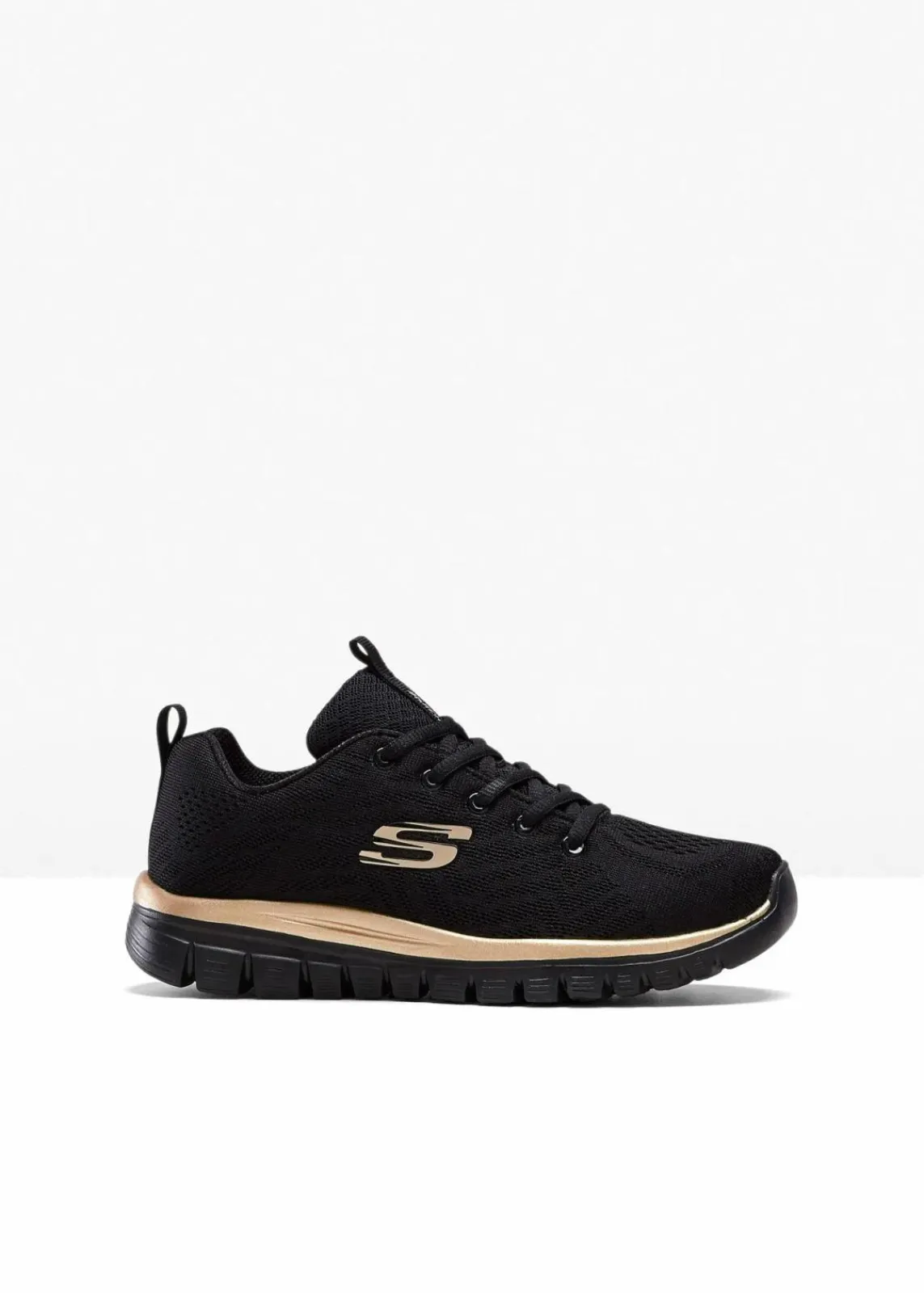 Skechers High Heels|Komfortschuhe^Komfort-Sneaker mit Memory Foam schwarz/roségoldfarben