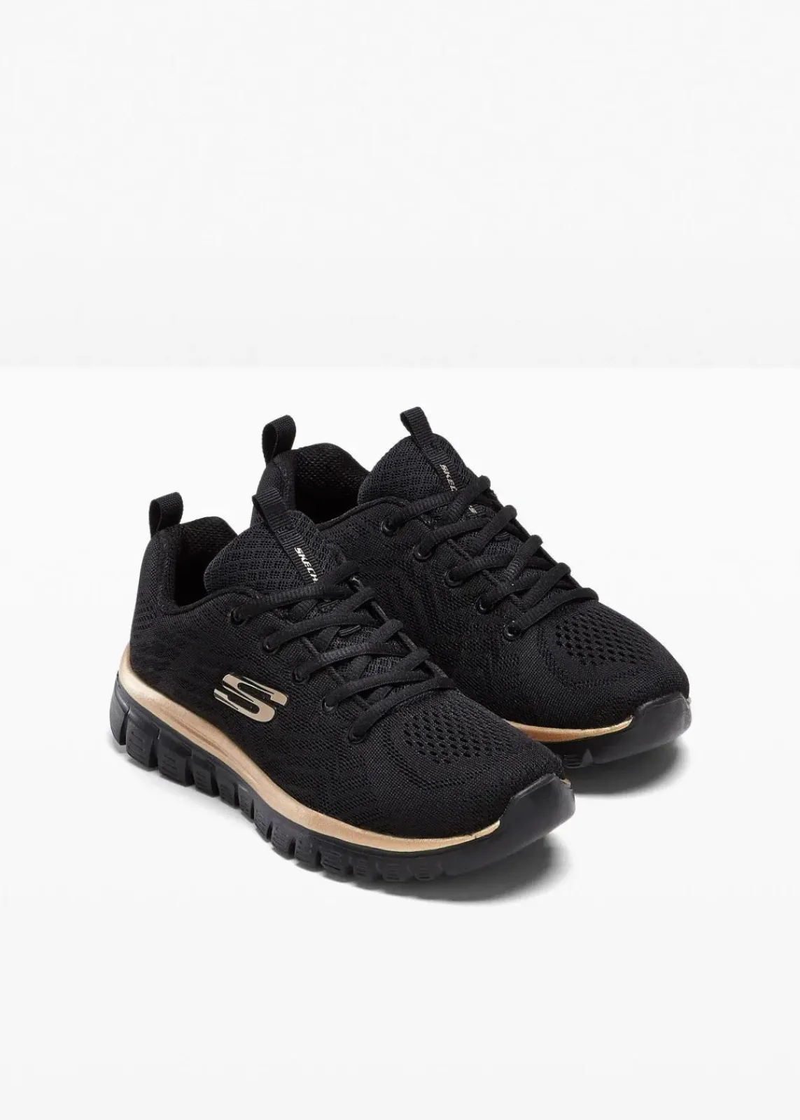 Skechers High Heels|Komfortschuhe^Komfort-Sneaker mit Memory Foam schwarz/roségoldfarben