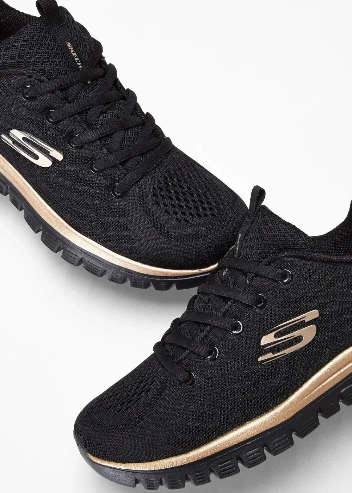 Skechers High Heels|Komfortschuhe^Komfort-Sneaker mit Memory Foam schwarz/roségoldfarben