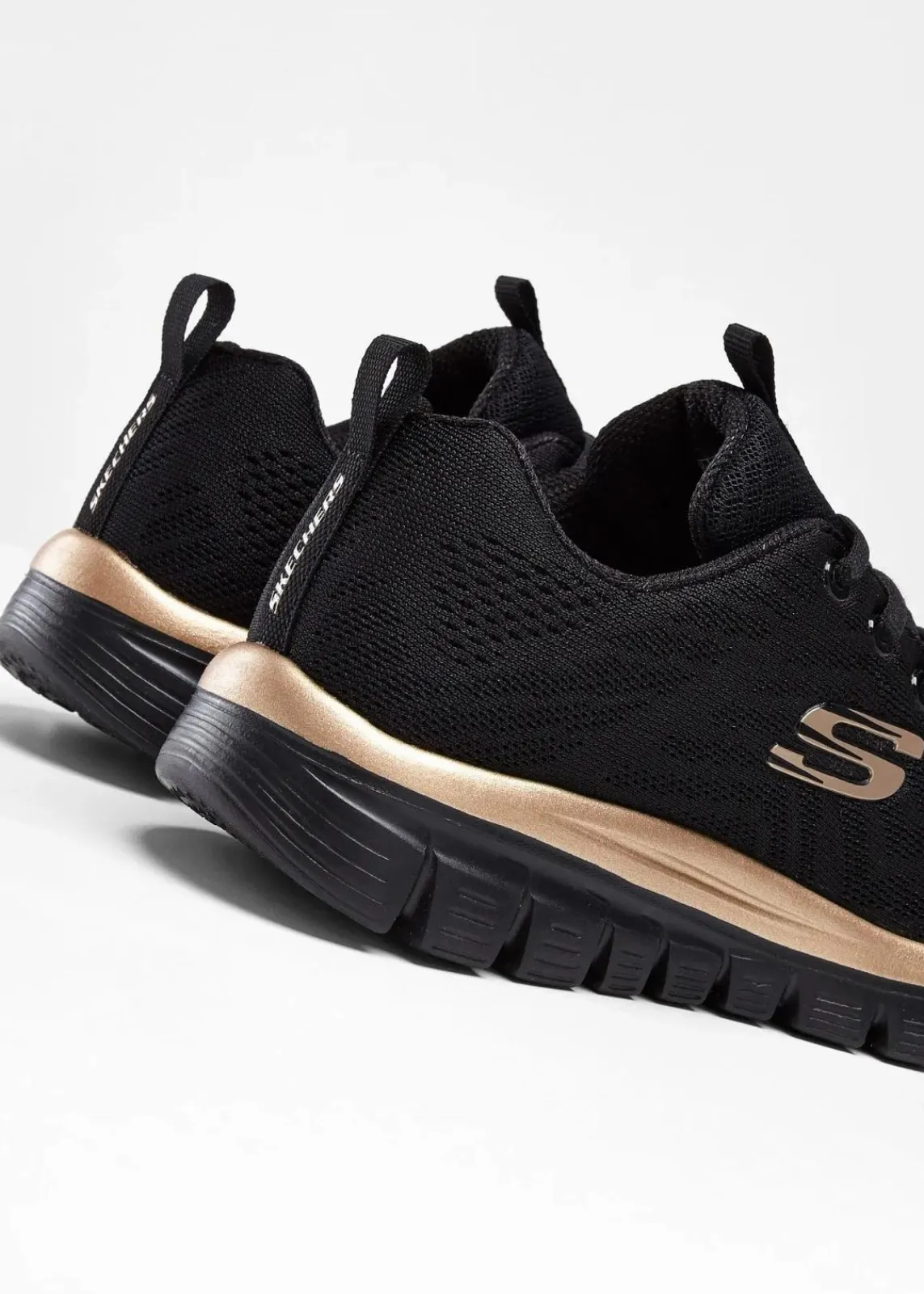 Skechers High Heels|Komfortschuhe^Komfort-Sneaker mit Memory Foam schwarz/roségoldfarben