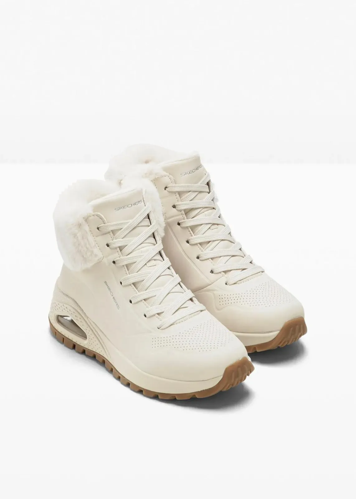 Skechers High Heels|Gefütterte Winterschuhe^Schnürboots mit Memory Foam hellsand