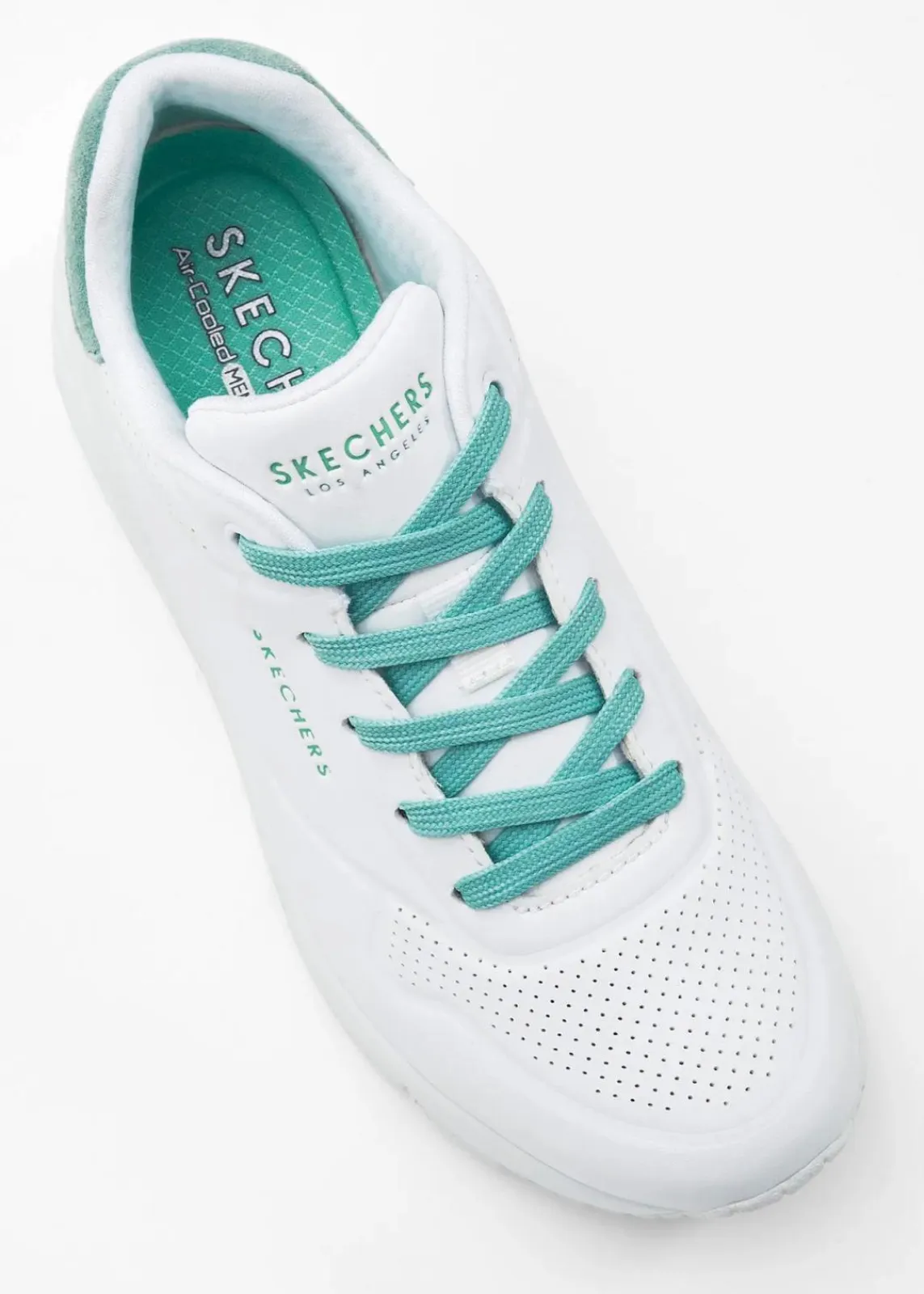Skechers High Heels|Sneaker^Sneaker mit Memory Foam weiß/mint