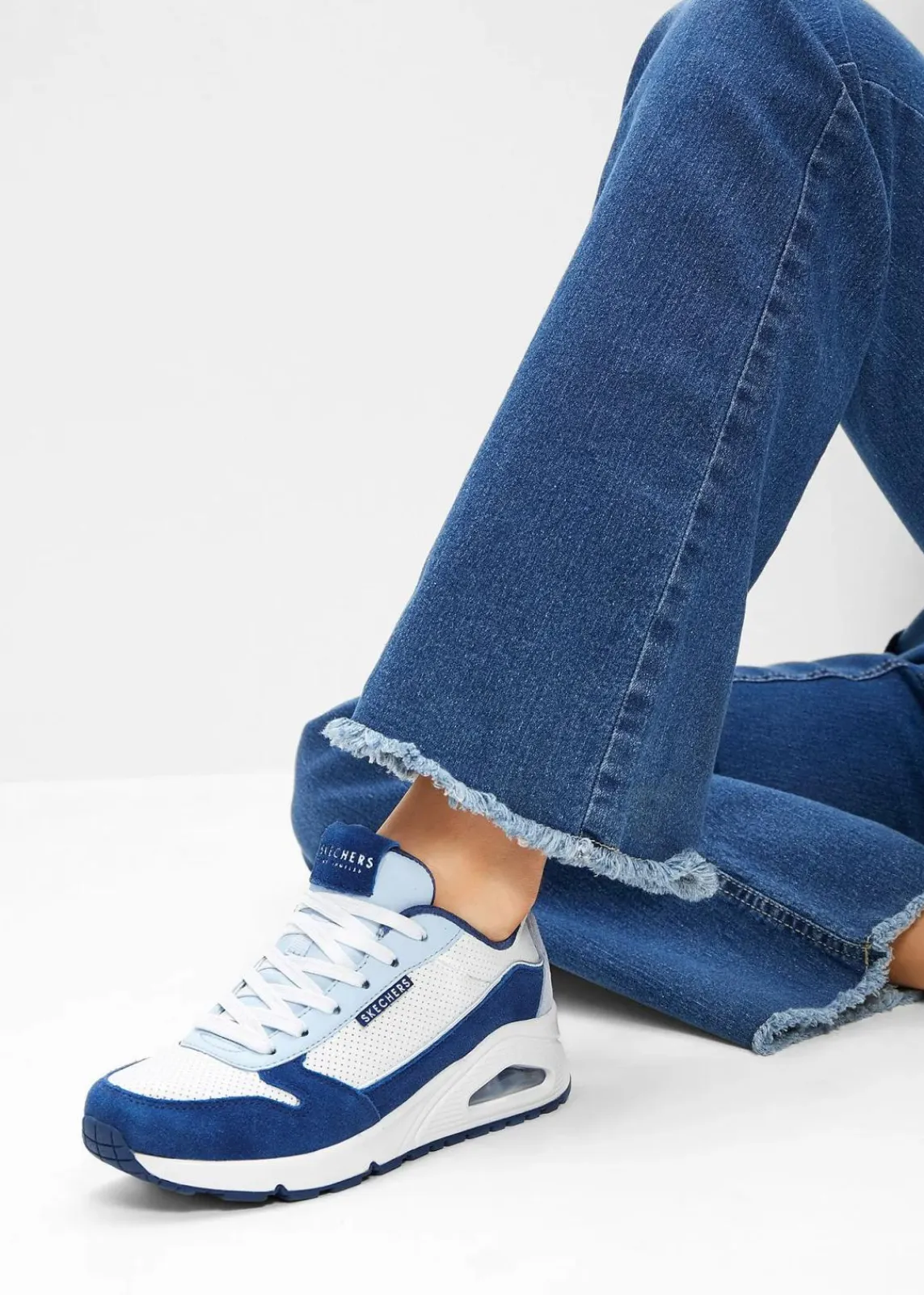 Skechers Sneaker|High Heels^Sneaker mit Memory Foam weiß/blau