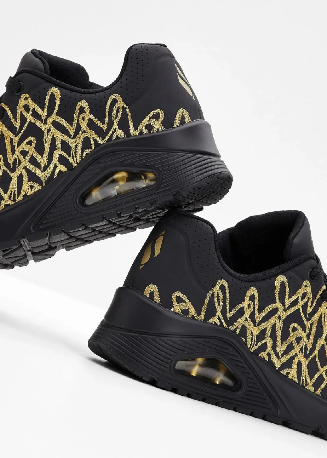 Skechers High Heels|Sneaker^Sneaker mit Memory Foam schwarz/gold