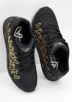 Skechers High Heels|Sneaker^Sneaker mit Memory Foam schwarz/gold
