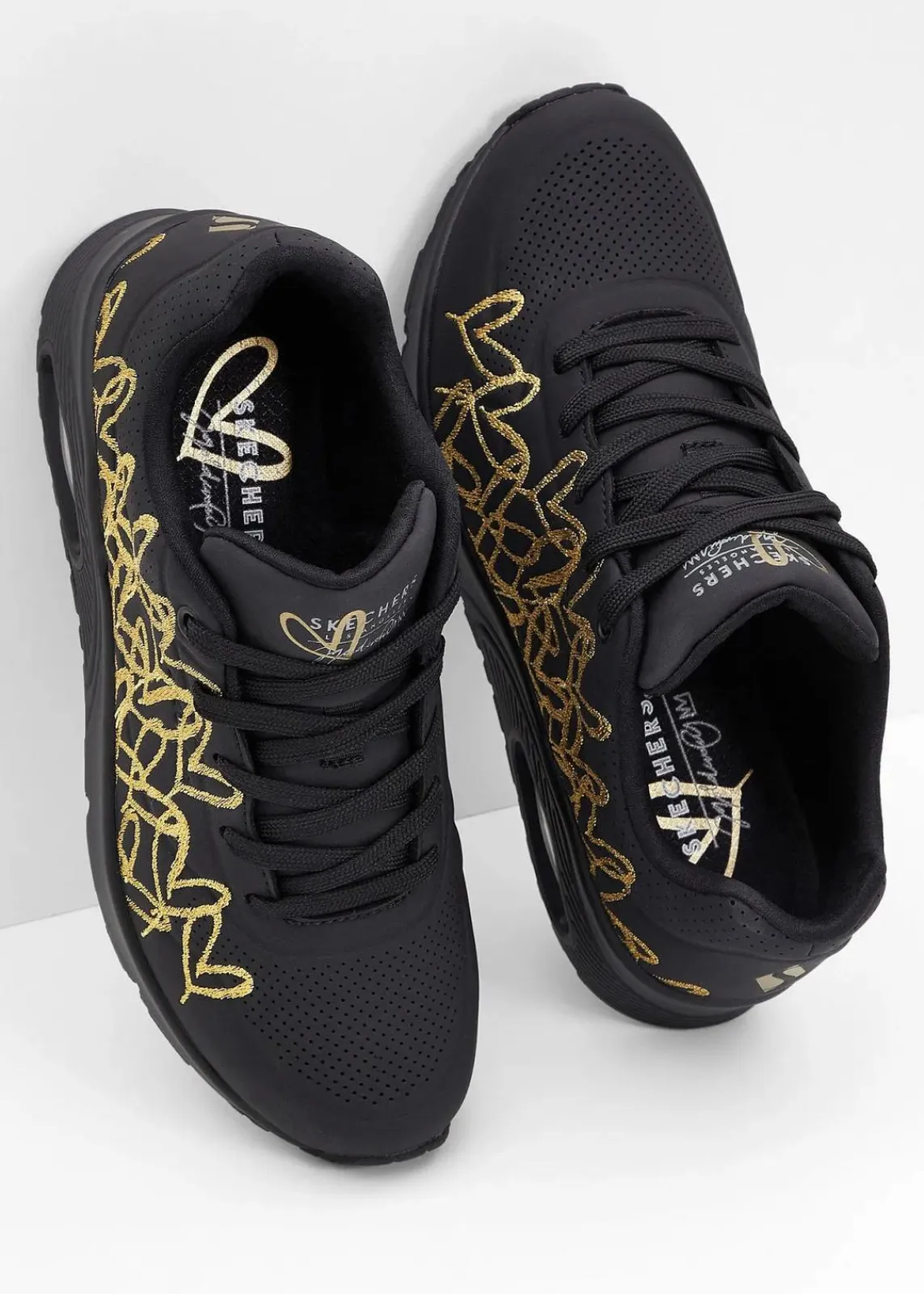 Skechers High Heels|Sneaker^Sneaker mit Memory Foam schwarz/gold