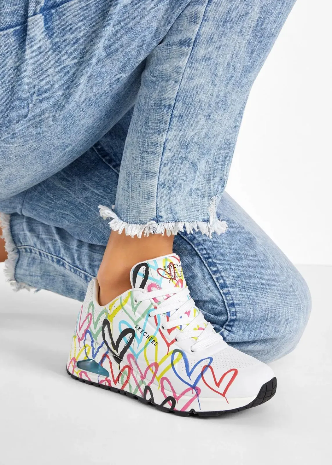 Skechers High Heels|Sneaker^Sneaker mit Memory Foam weiß bedruckt