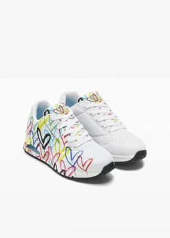 Skechers High Heels|Sneaker^Sneaker mit Memory Foam weiß bedruckt
