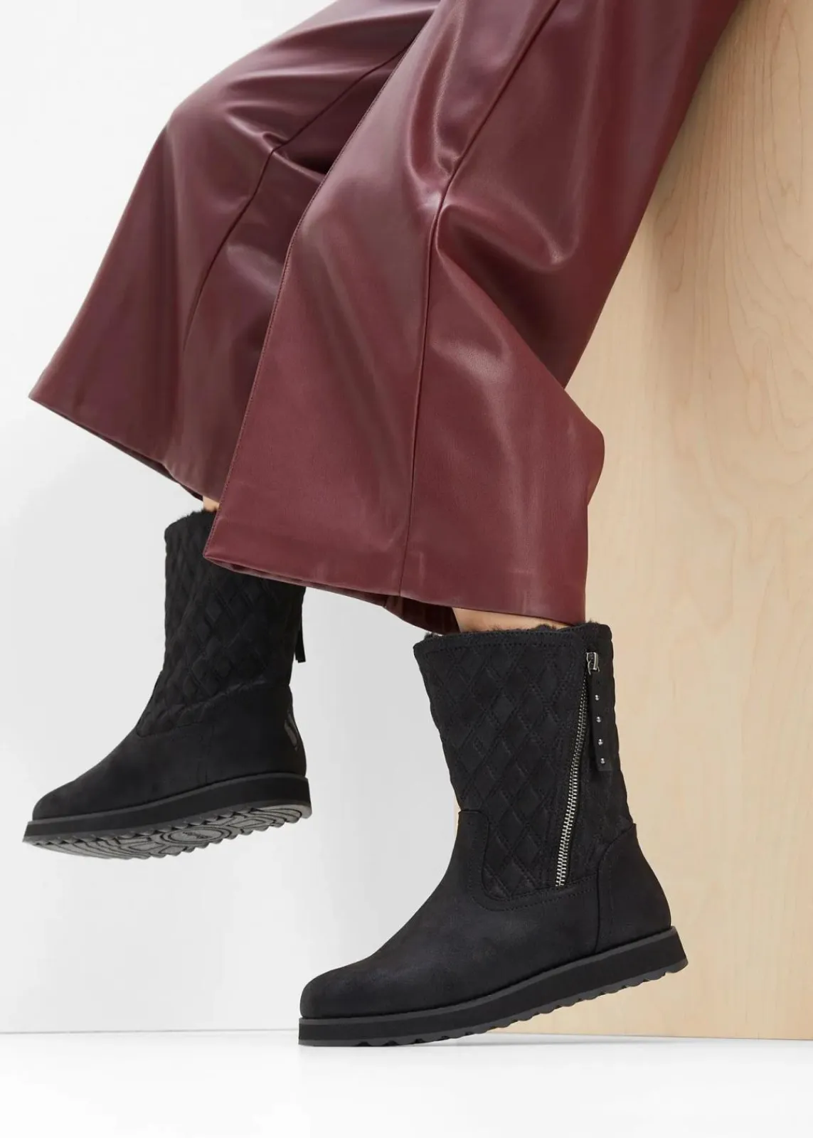 Skechers High Heels|Gefütterte Winterschuhe^Stiefel schwarz