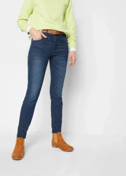 bonprix Bekleidung·Shirts & Tops|Jeans^Skinny Jeans High Waist, cropped dunkelblau denim