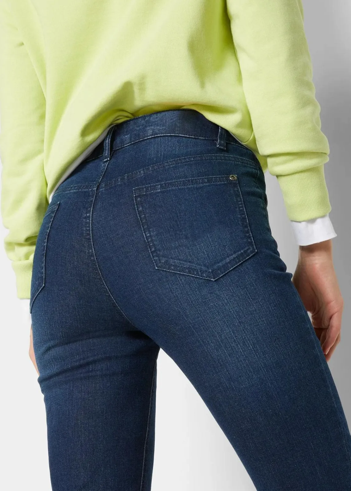 bonprix Bekleidung·Shirts & Tops|Jeans^Skinny Jeans High Waist, cropped dunkelblau denim