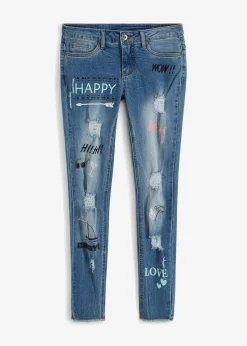 bonprix Bekleidung·Shirts & Tops|Jeans^Skinny Jeans Mid Waist blau denim