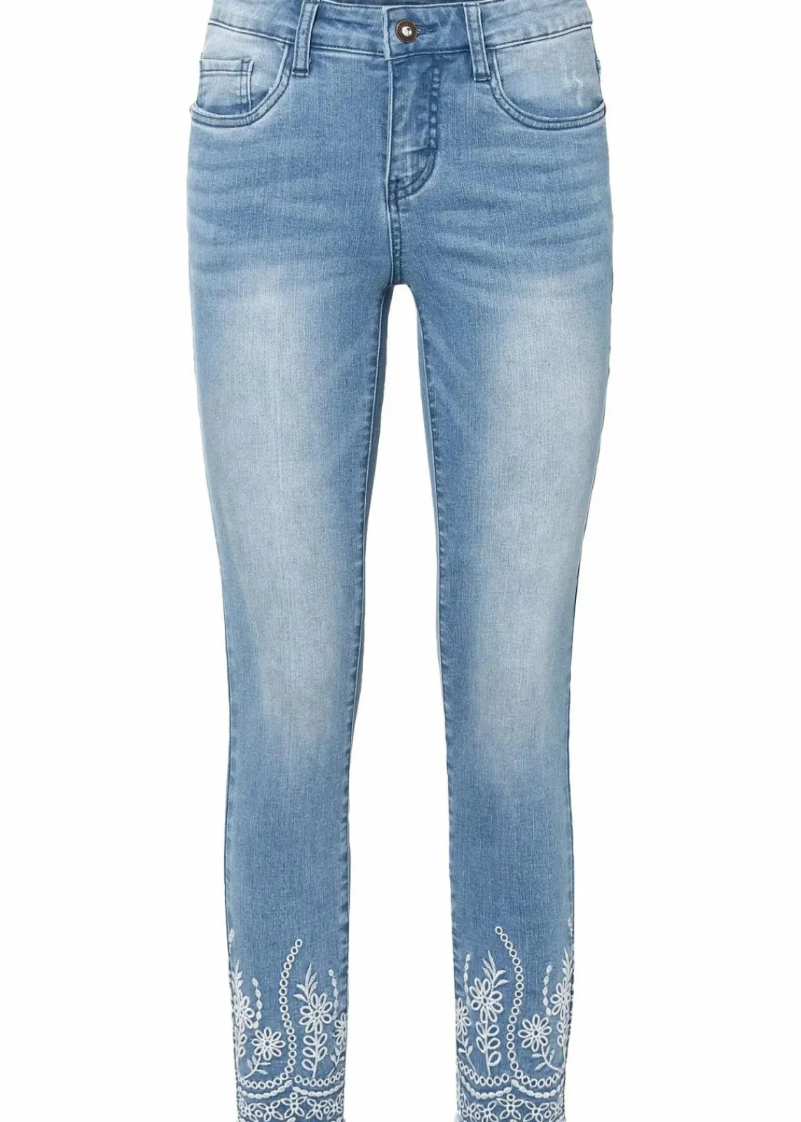 bonprix Jeans|Nachhaltigere Materialien^Skinny Jeans, Mid Waist hellblau denim