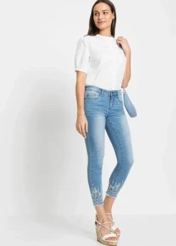 bonprix Jeans|Nachhaltigere Materialien^Skinny Jeans, Mid Waist hellblau denim