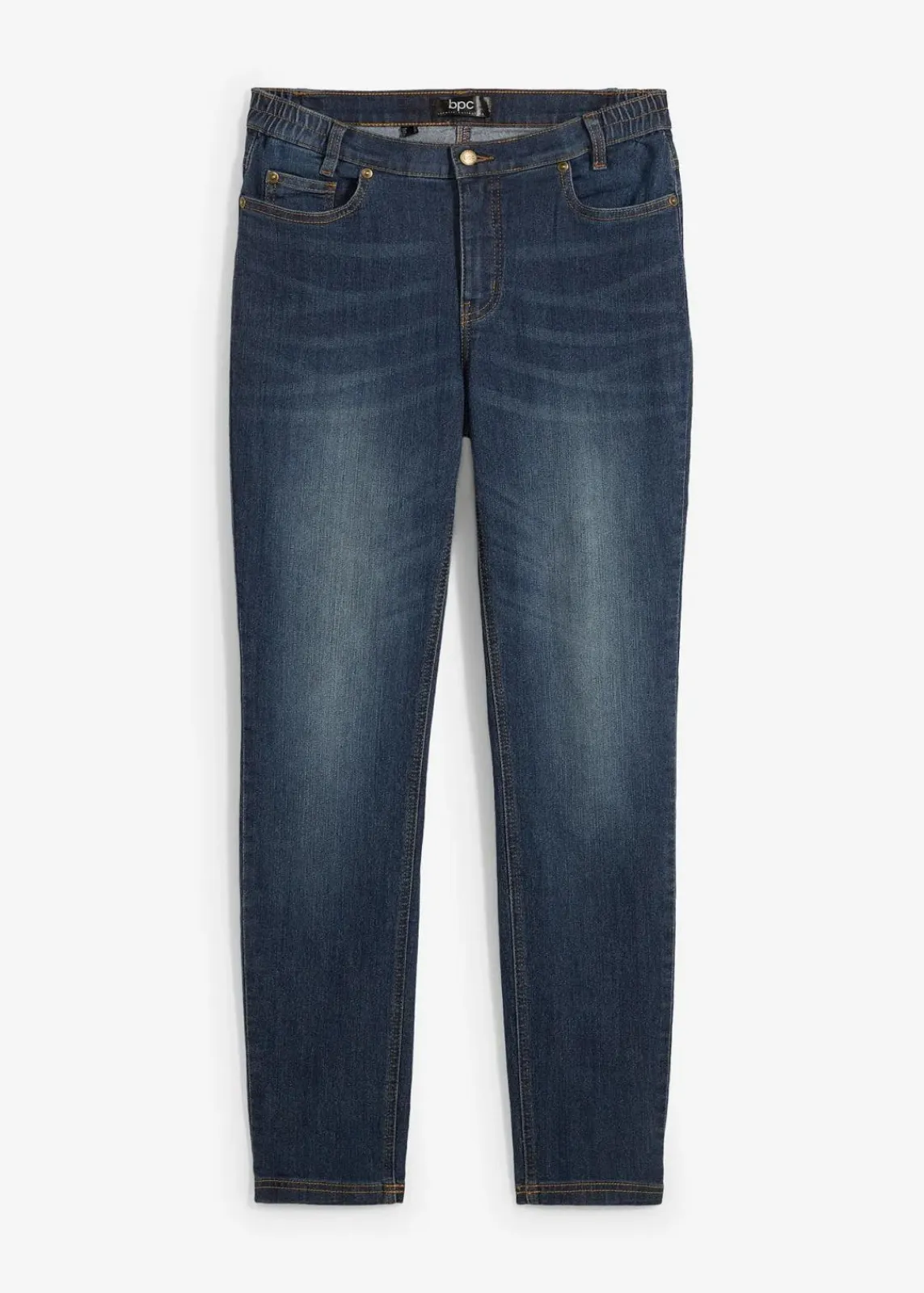 bonprix Jeans|Kurzgrößen^Skinny Jeans Mid Waist, Bequembund nachtblau denim