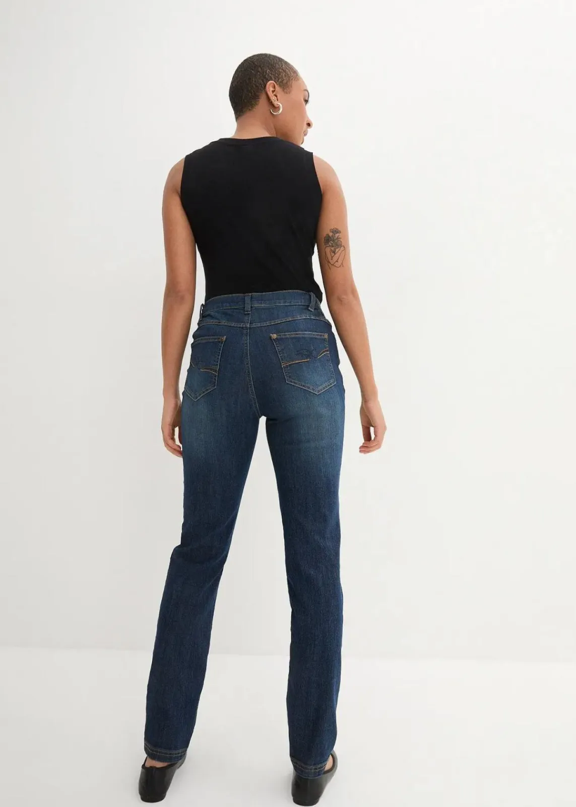 bonprix Kurzgrößen|Bekleidung·Shirts & Tops^Skinny Jeans Mid Waist, Bequembund nachtblau denim