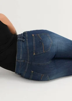 bonprix Kurzgrößen|Bekleidung·Shirts & Tops^Skinny Jeans Mid Waist, Bequembund nachtblau denim