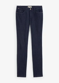 bonprix Jeans|Kurzgrößen^Skinny Jeans Mid Waist, Bio Baumwolle tiefblau denim ungewaschen