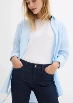 bonprix Jeans|Kurzgrößen^Skinny Jeans Mid Waist, Bio Baumwolle tiefblau denim ungewaschen