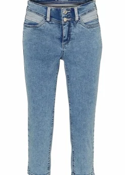 bonprix Bekleidung·Shirts & Tops|Jeans^Skinny Jeans Mid Waist, knieumspielend Stretch blau denim used