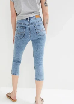 bonprix Bekleidung·Shirts & Tops|Jeans^Skinny Jeans Mid Waist, knieumspielend Stretch blau denim used